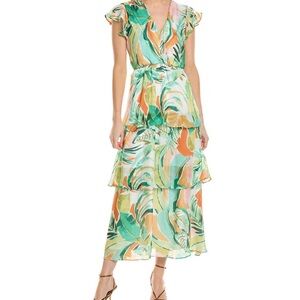 Julia Jordan Leafy Print Maxi Dress